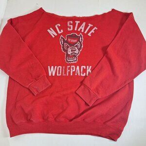 NC State Wolfpack Sweatshirt Cutoff Shoulder Women